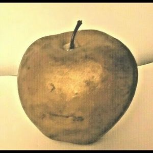 New Italian Glass Apple Fruit Gold or Silver